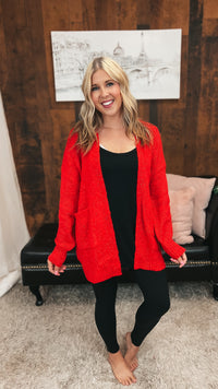 Cara Knit Cardigan | Red