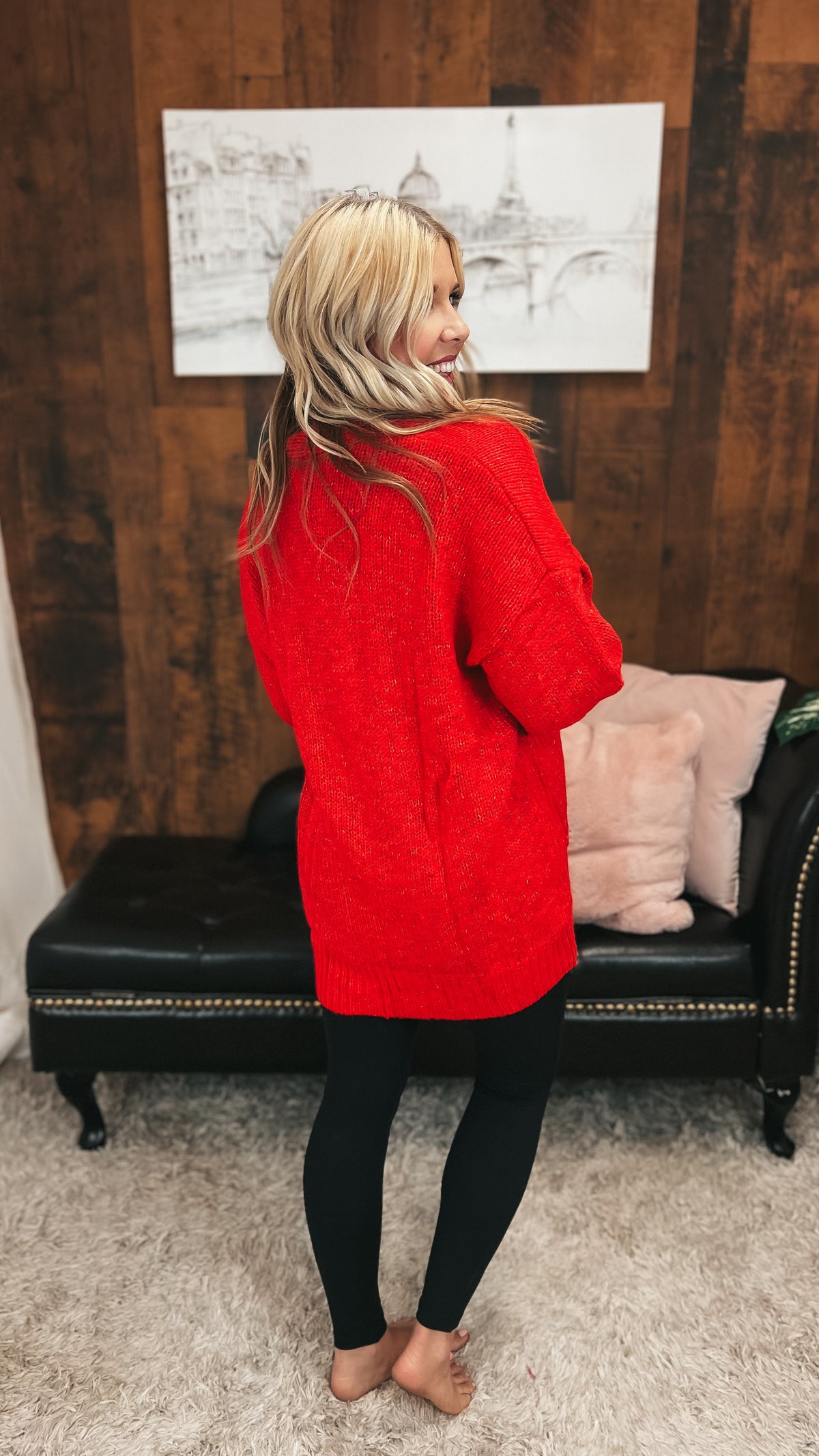 Cara Knit Cardigan | Red