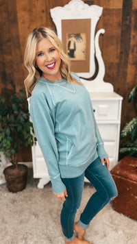 Lori Pocket Sweater: Ash Blue