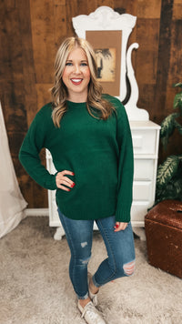 Scarlett Knit Sweater: Dark Green