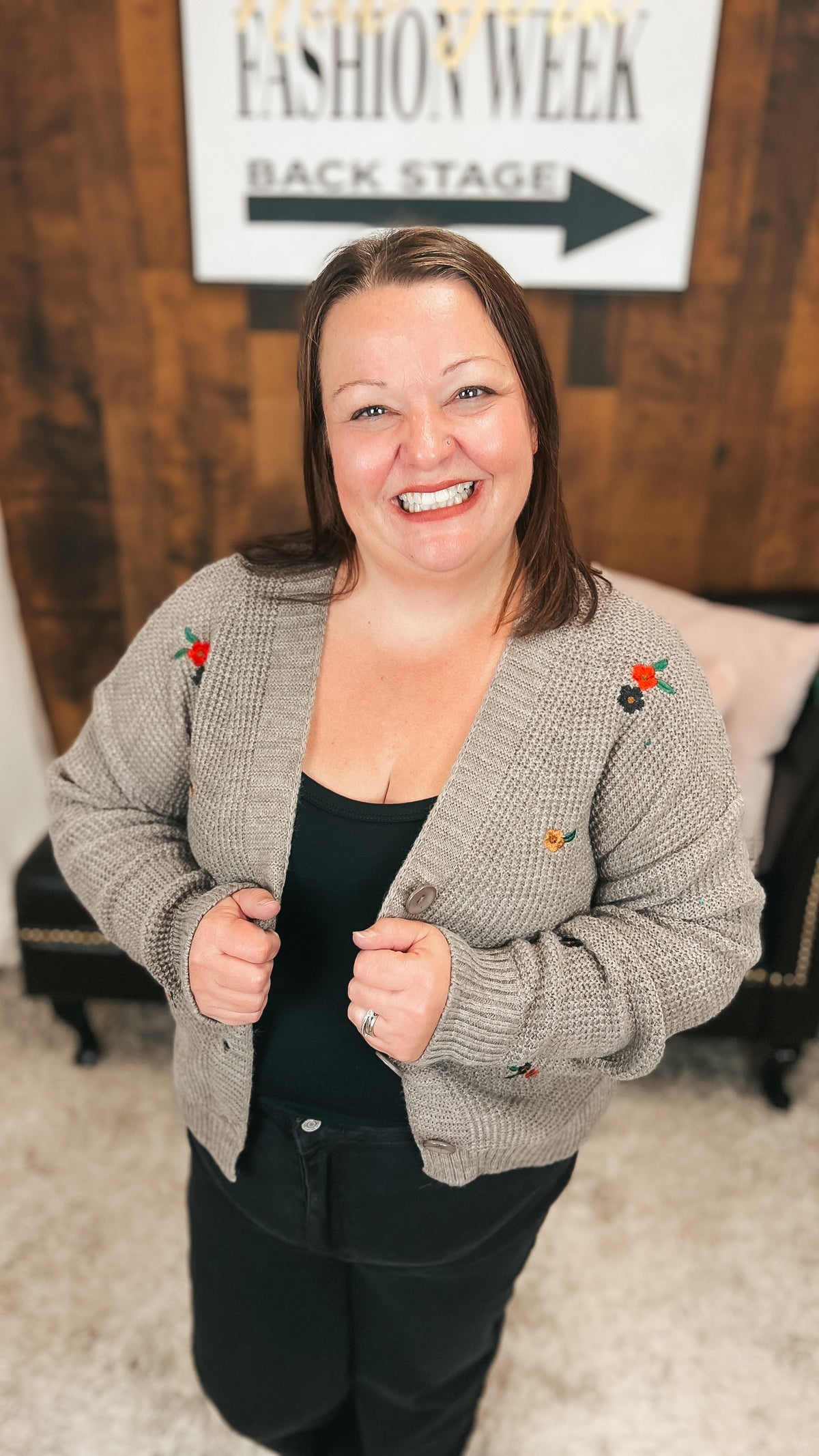 Jillian Floral Knit Cardigan | One Size