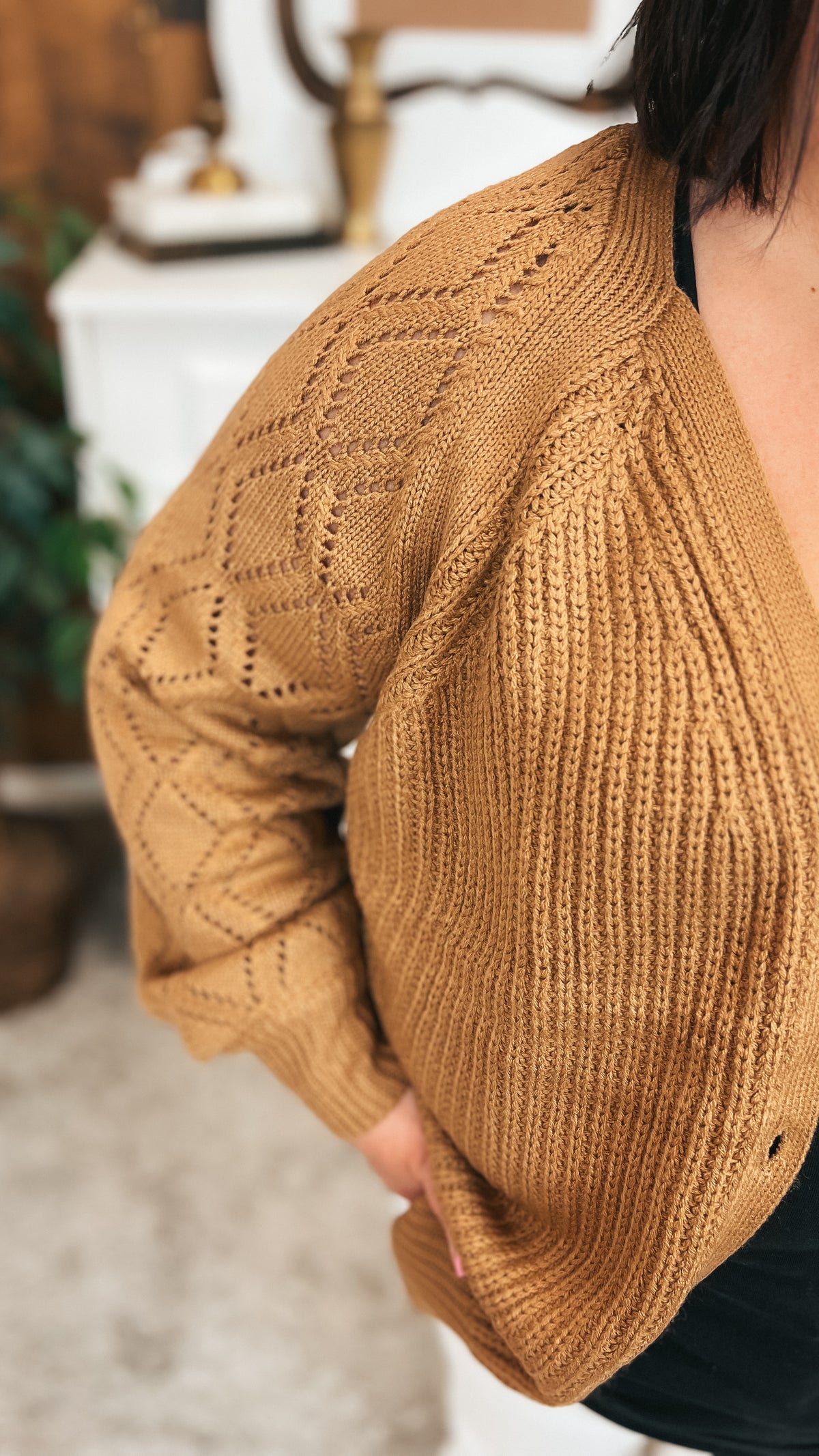 Amber Button Cardigan | Camel