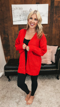 Cara Knit Cardigan | Red
