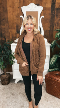 Lynn Zip Knit Jacket | Mocha
