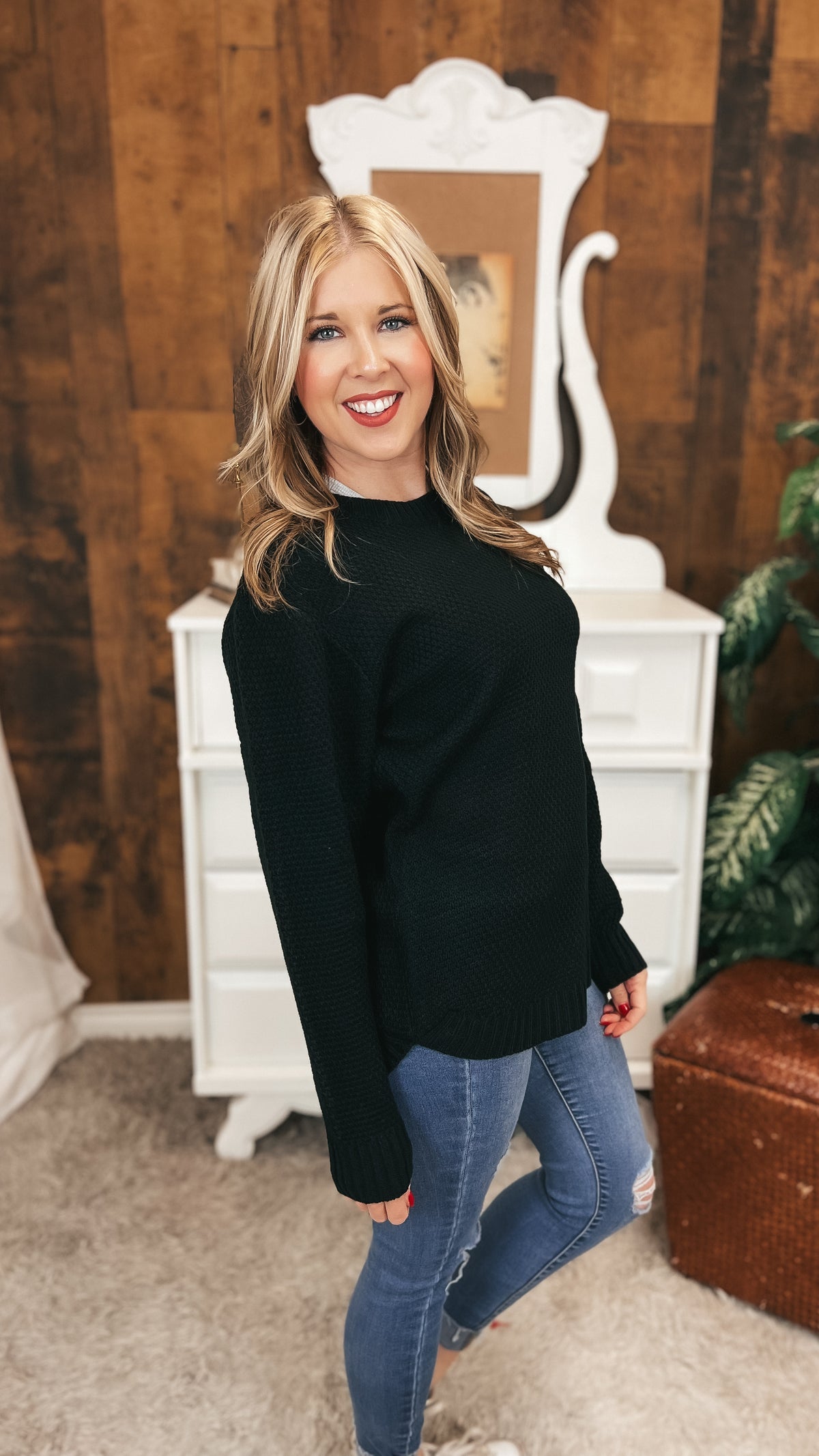 Scarlett Knit Sweater: Black