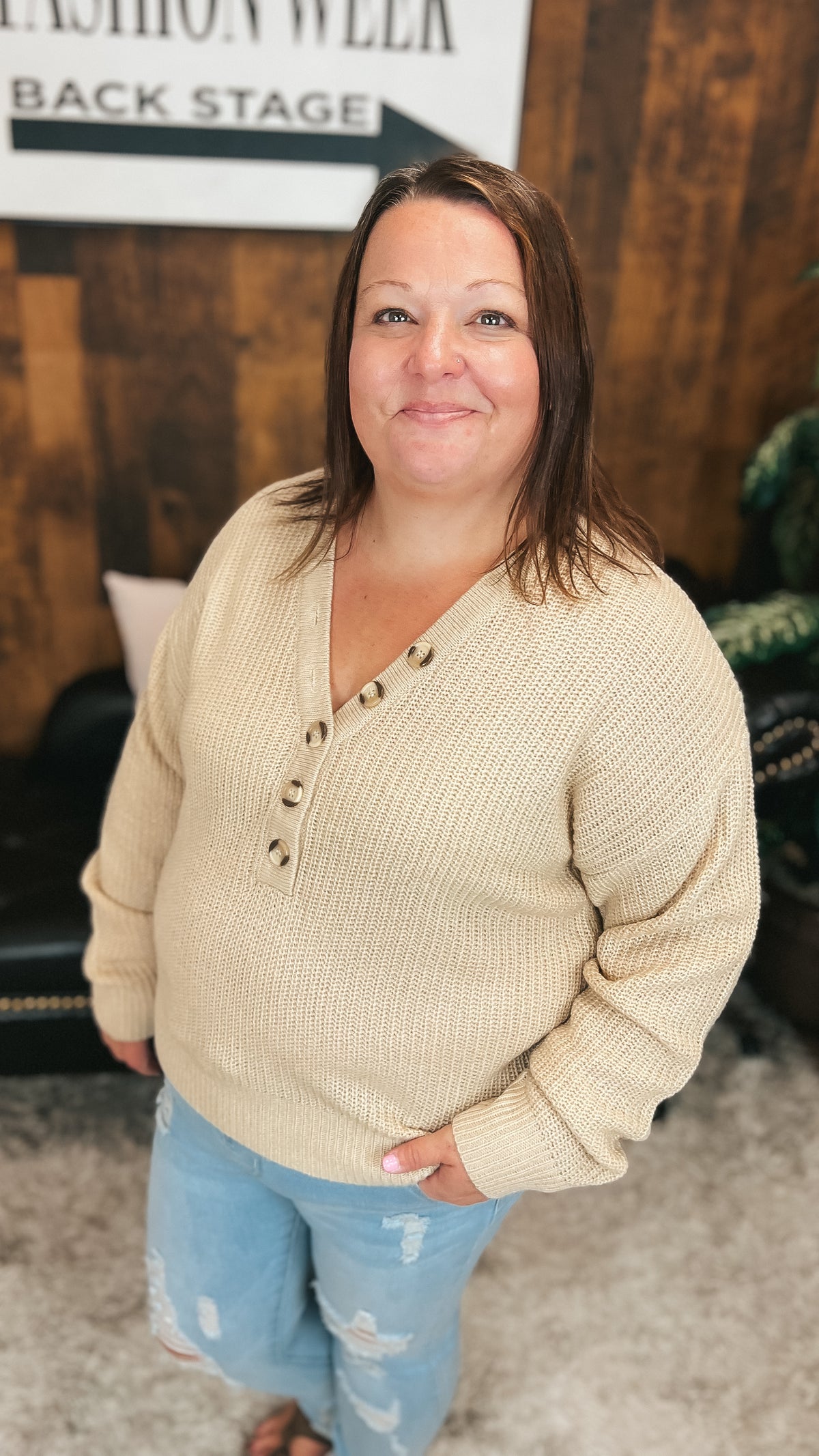 Liza Knit Sweater | Beige