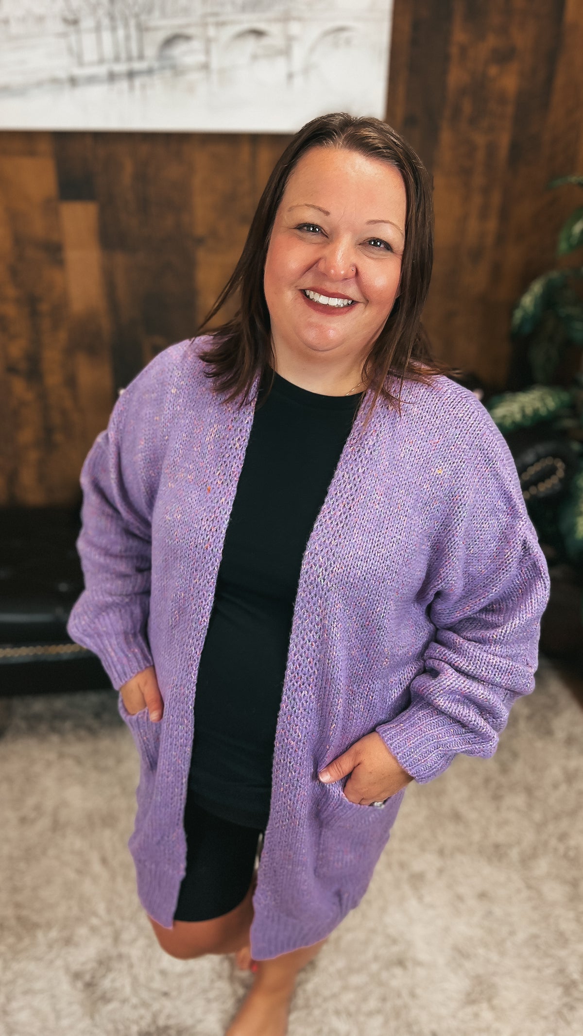 Cara Knit Cardigan | Purple