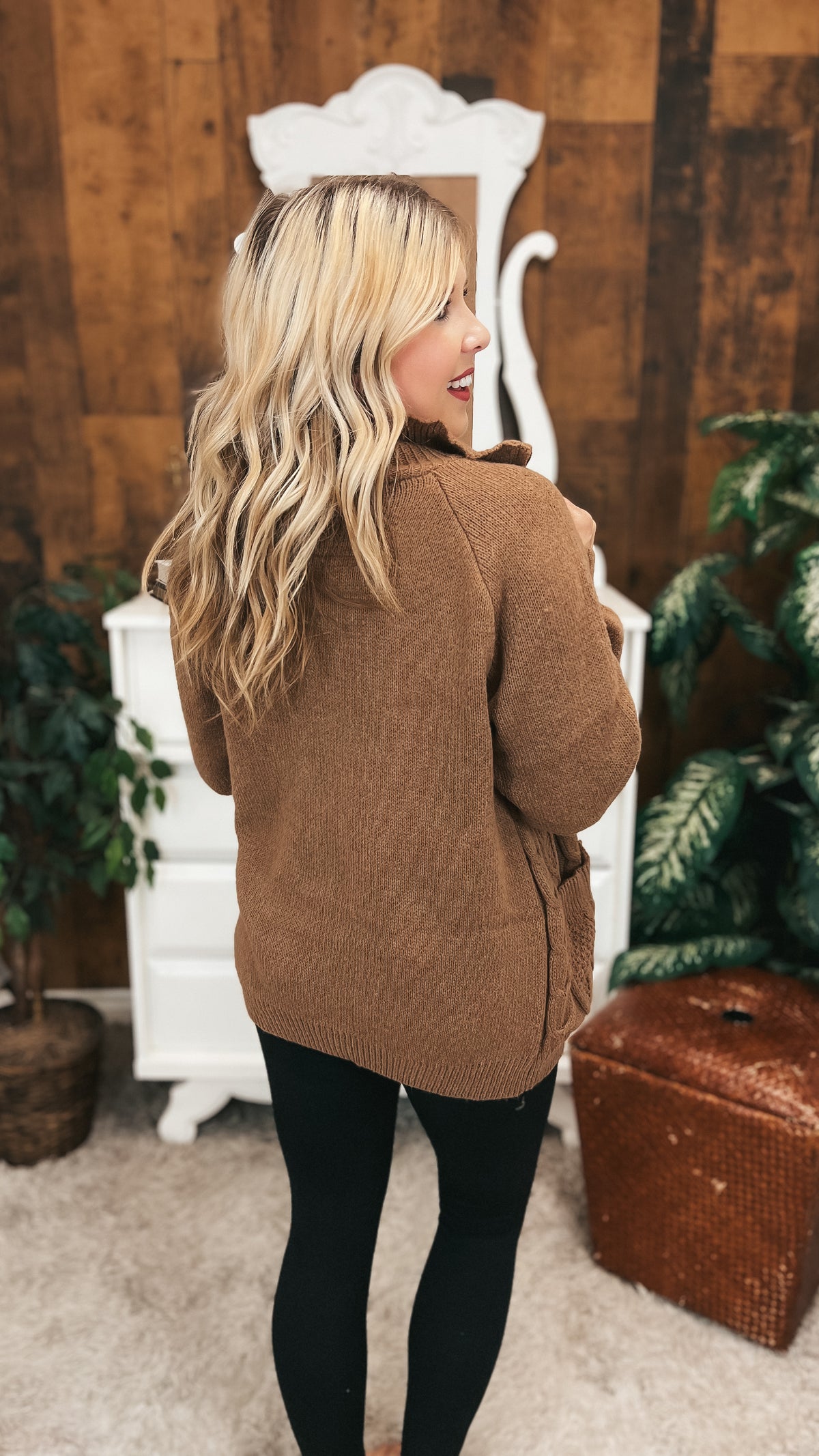 Lynn Zip Knit Jacket | Mocha