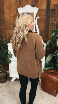 Lynn Zip Knit Jacket | Mocha