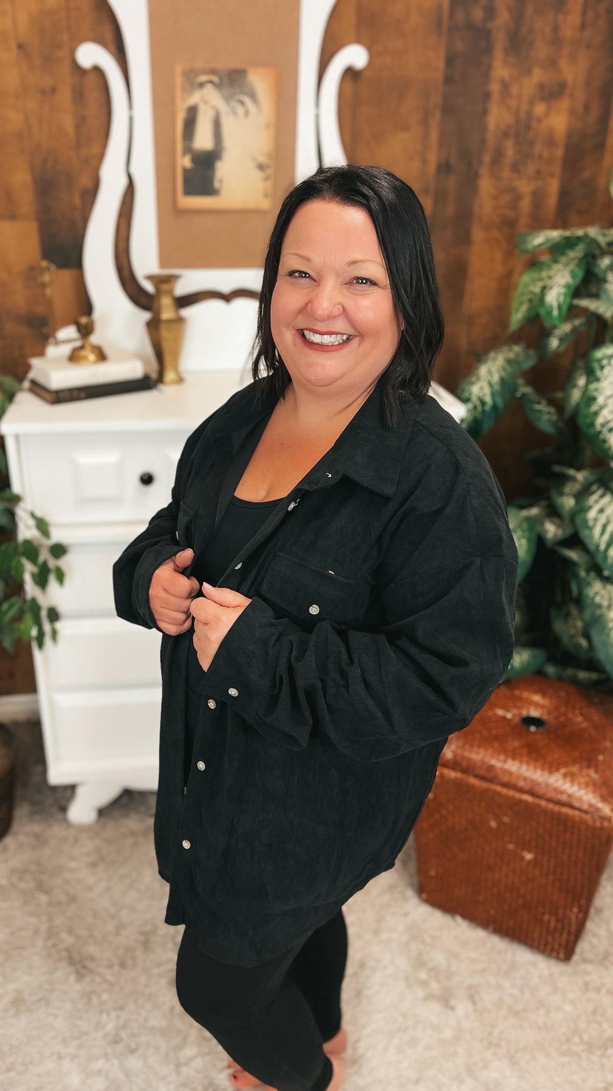 Jamie Corduroy Shacket | Black