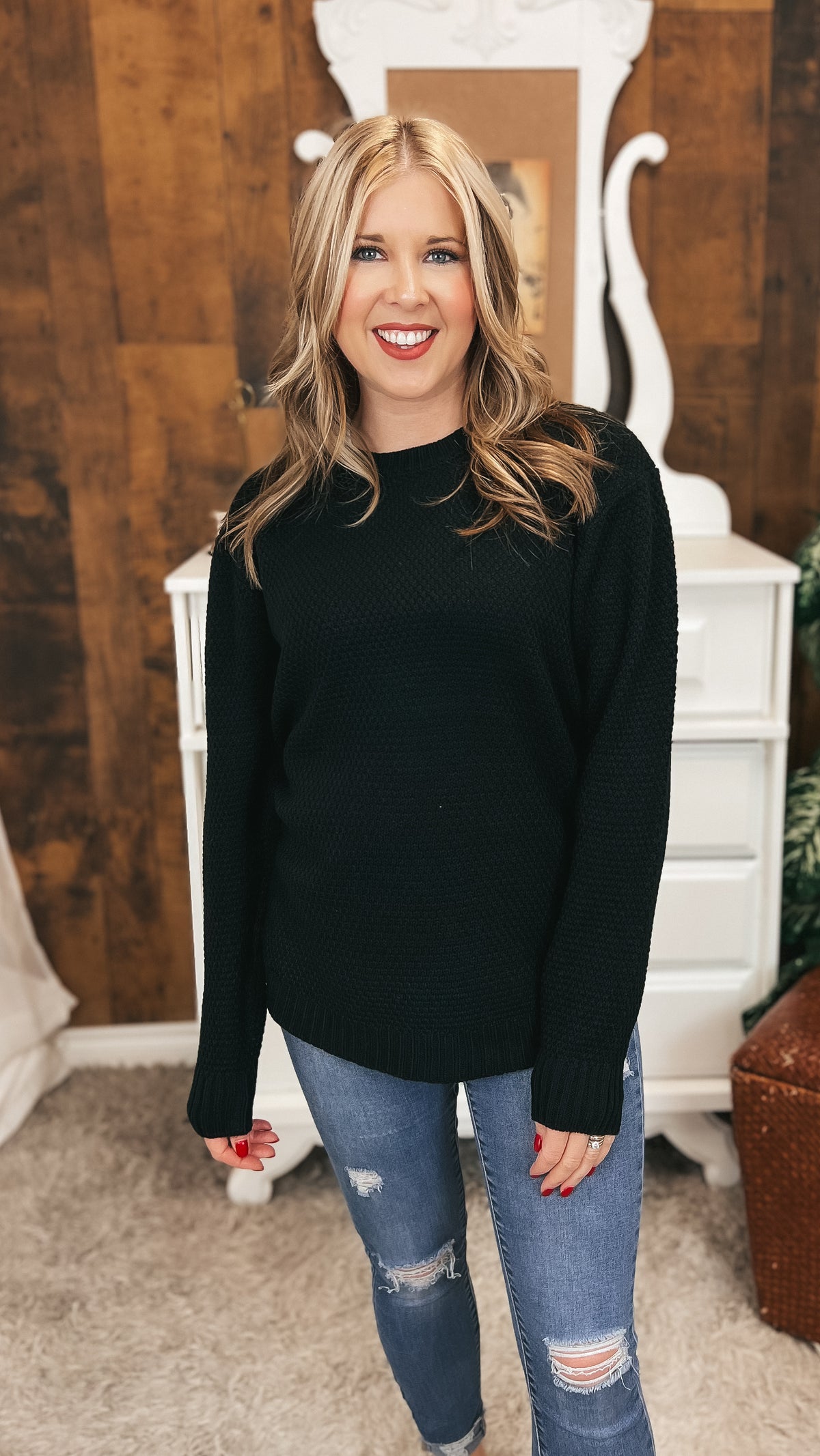 Scarlett Knit Sweater: Black