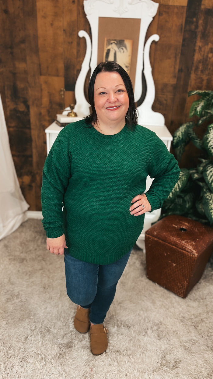 Scarlett Knit Sweater: Dark Green