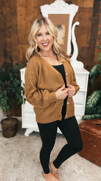 Amber Button Cardigan | Camel