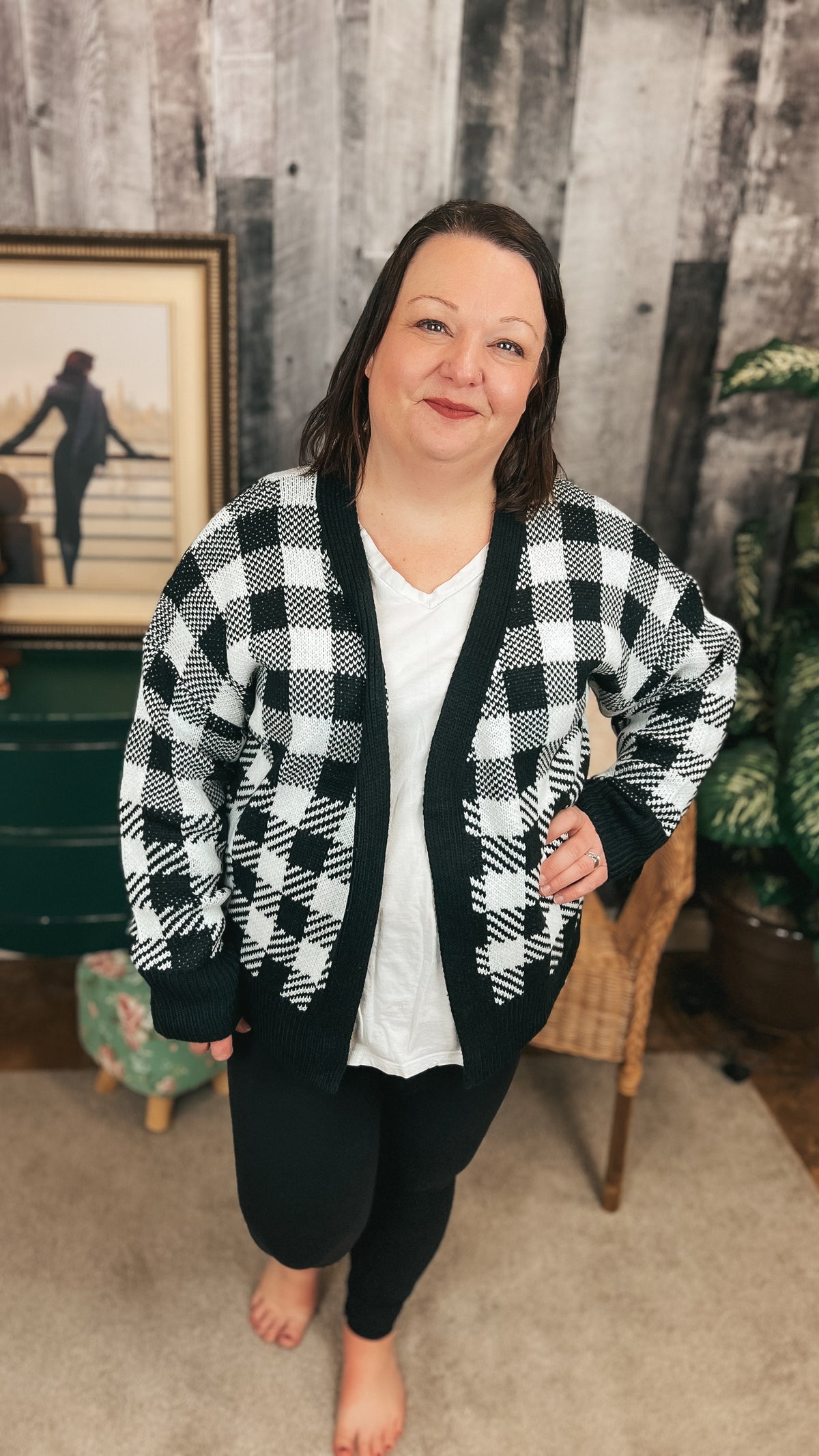 Kristen Checkered Cardigan