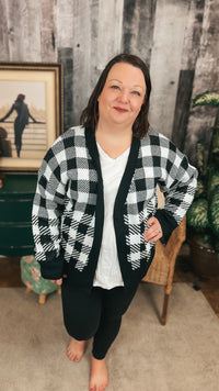 Kristen Checkered Cardigan