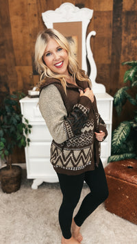 Zoey Zip Knit Jacket | Chocolate Brown