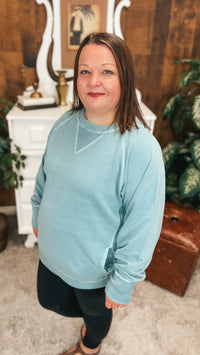 Lori Pocket Sweater: Ash Blue