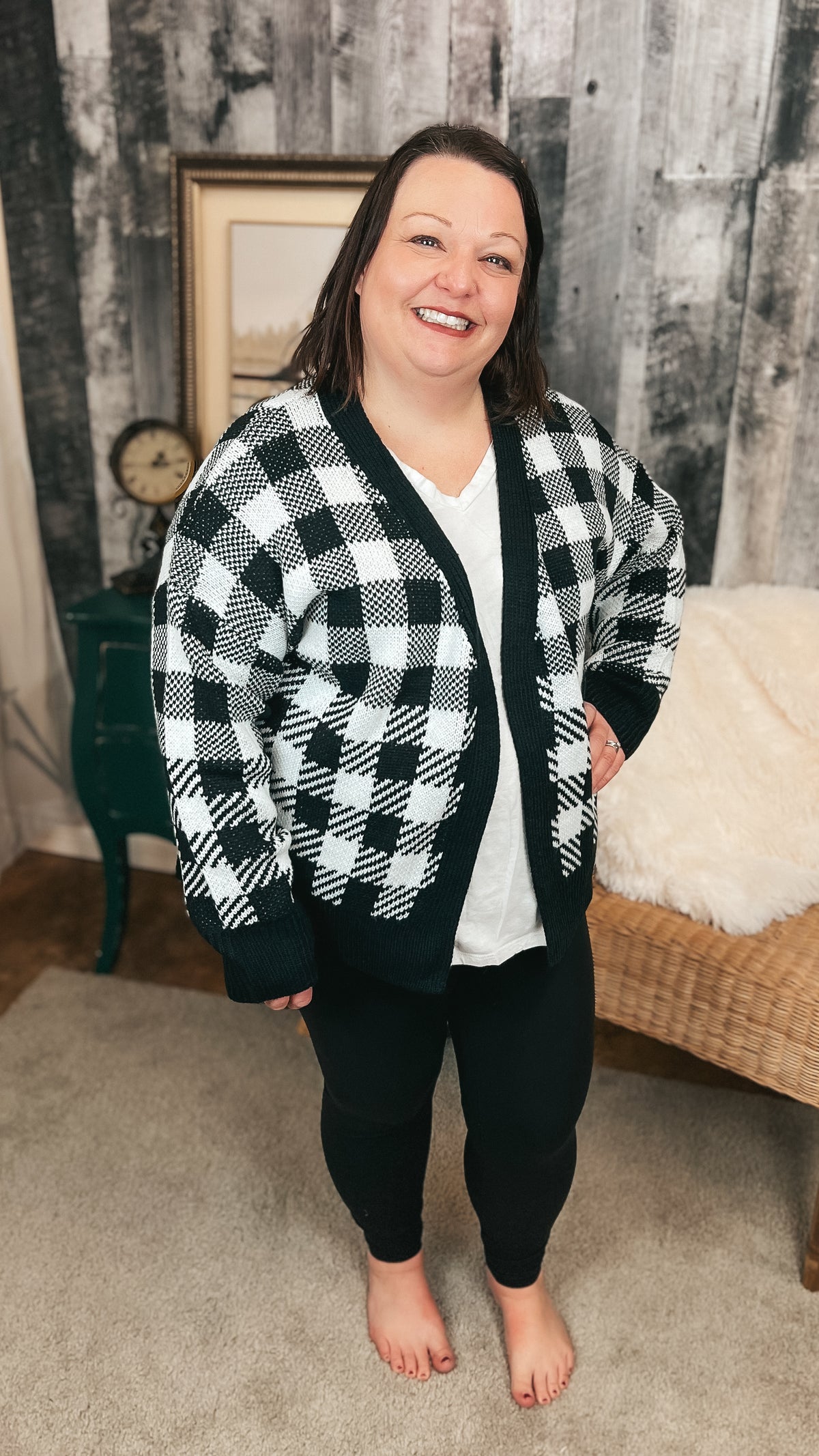 Kristen Checkered Cardigan