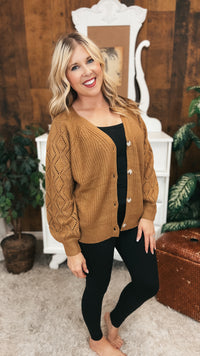 Amber Button Cardigan | Camel