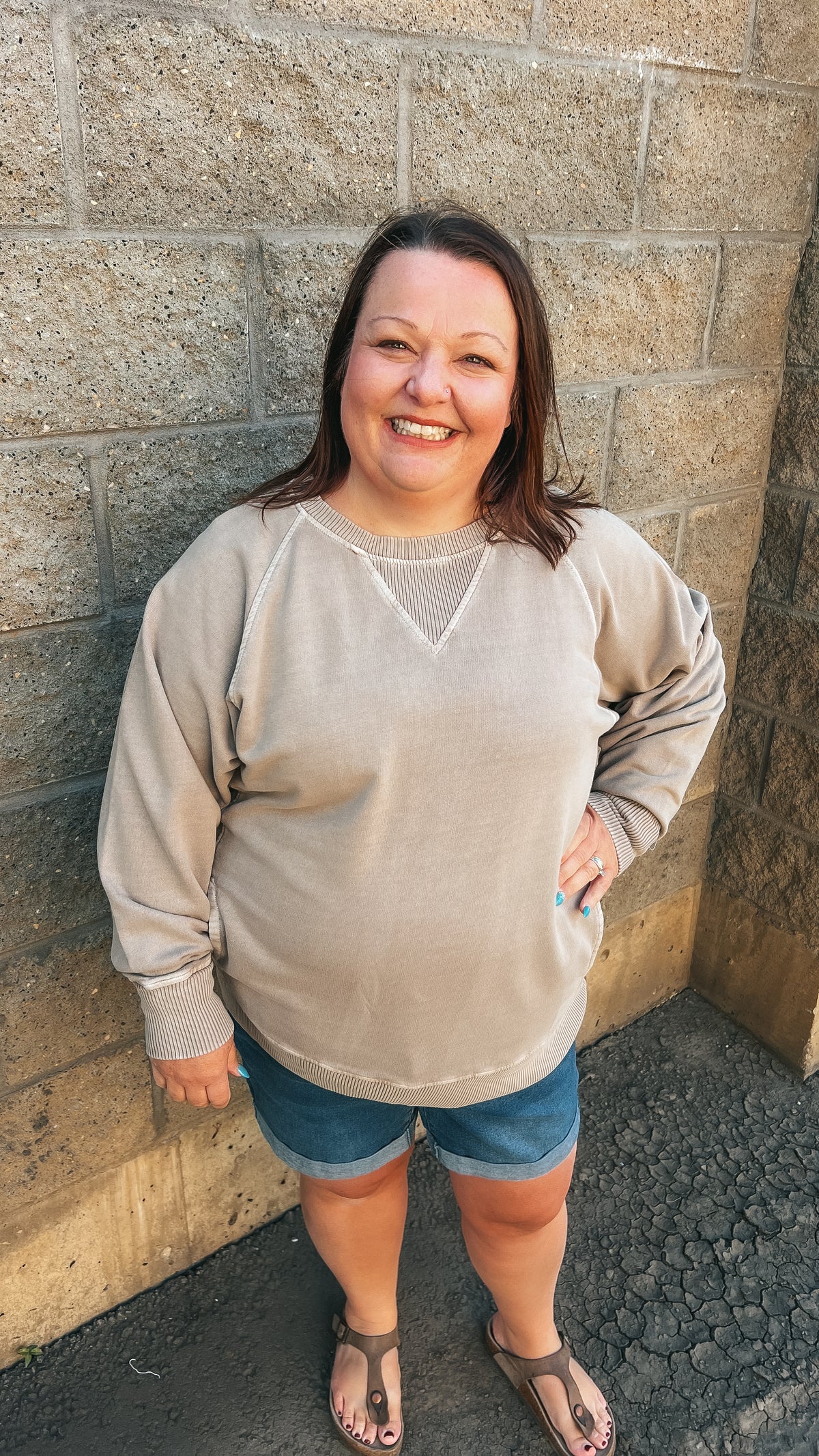 Lori Pocket Sweater: Ash Mocha