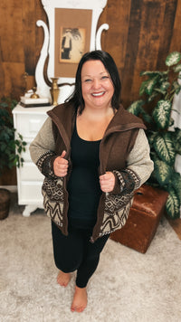 Zoey Zip Knit Jacket | Chocolate Brown