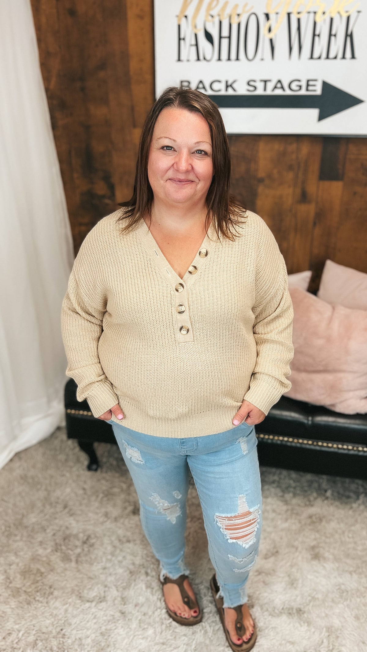 Liza Knit Sweater | Beige