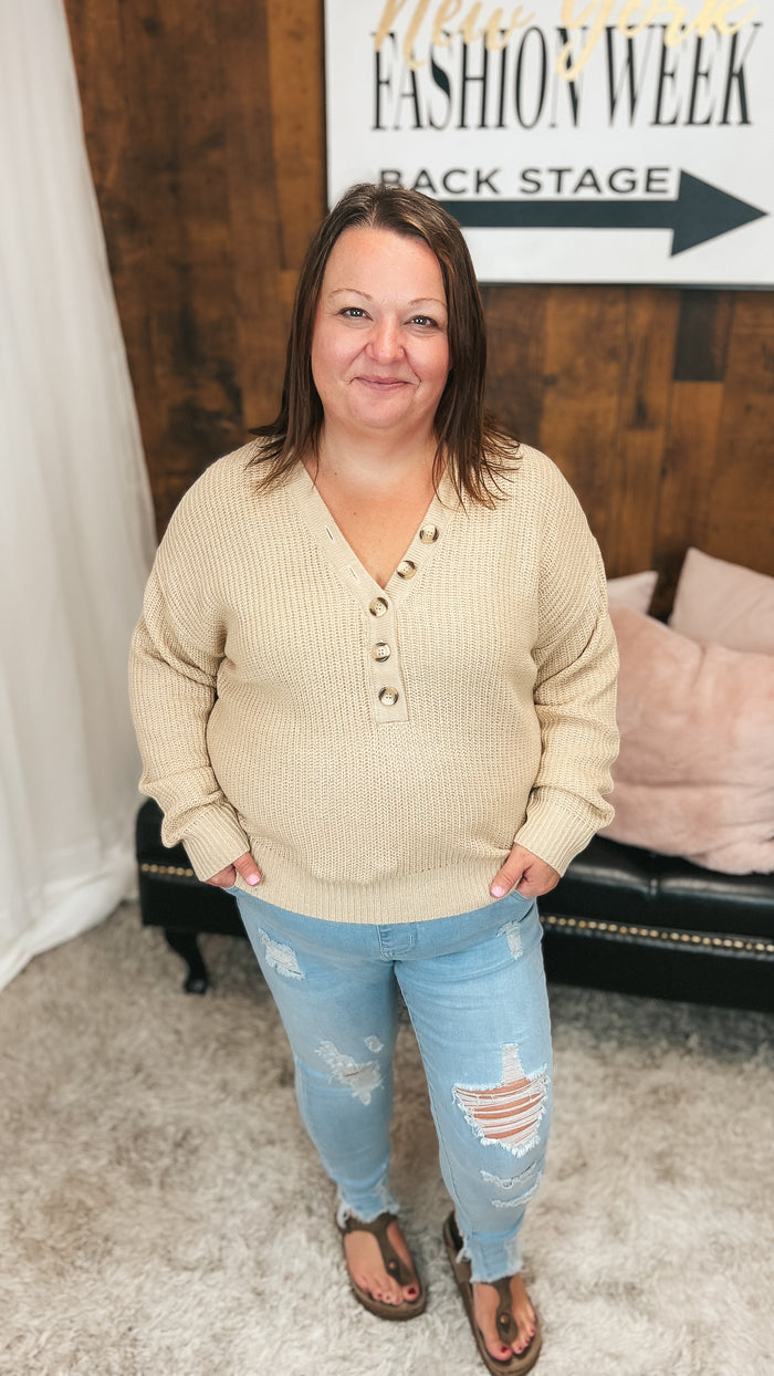 Liza Knit Sweater | Beige