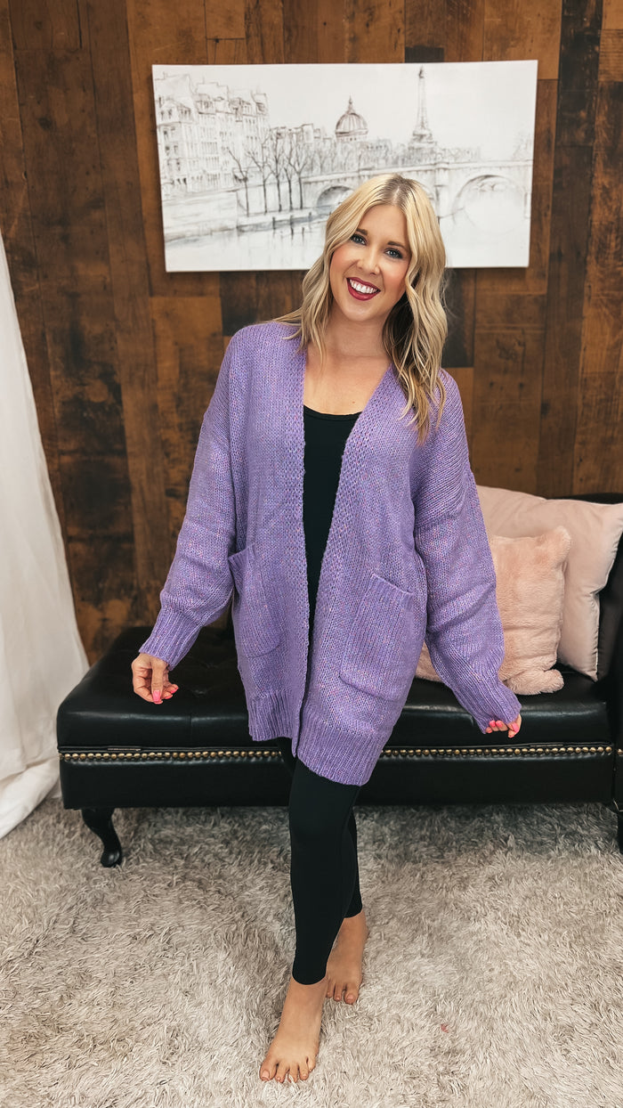 Cara Knit Cardigan | Purple