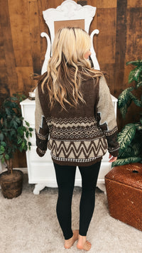Zoey Zip Knit Jacket | Chocolate Brown