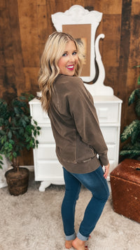 Lori Pocket Sweater: Brown