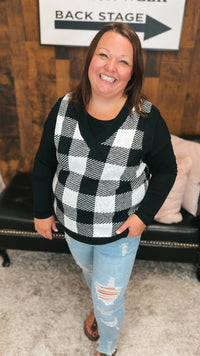 Tenille Plaid Knit Sweater Vest
