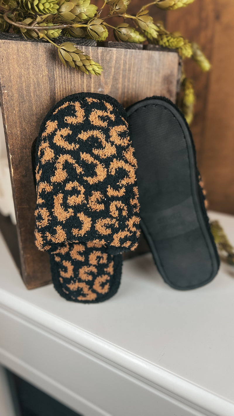 Millie Leopard Slippers: Brown