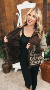Zoey Zip Knit Jacket | Chocolate Brown