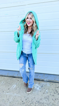 Carla Sherpa Jacket: Mint *SALE*