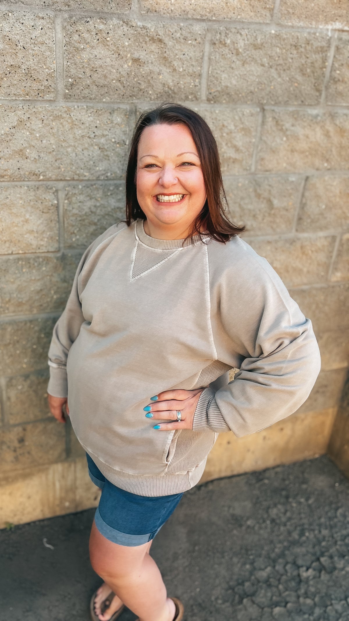 Lori Pocket Sweater: Ash Mocha