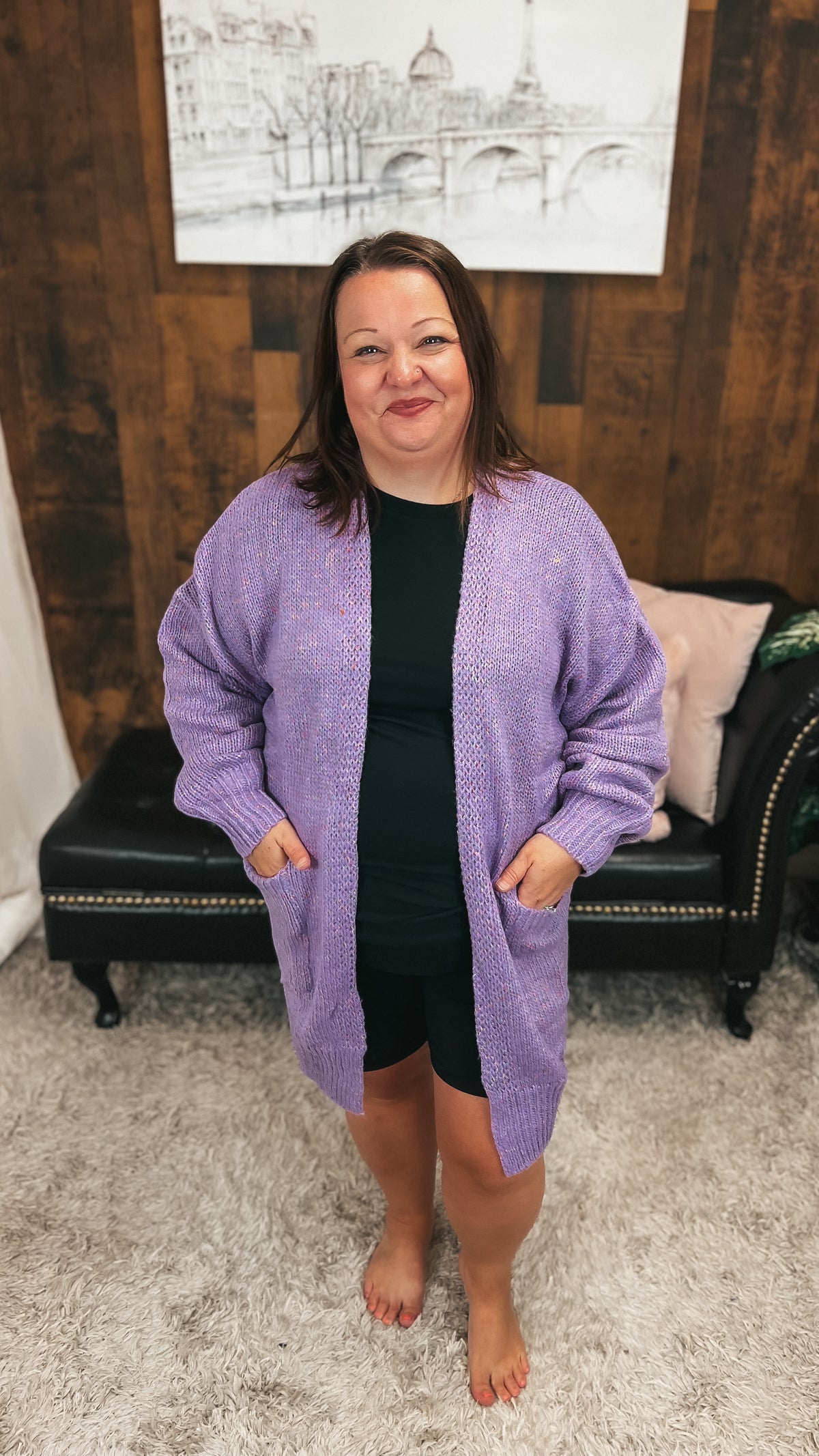 Cara Knit Cardigan | Purple