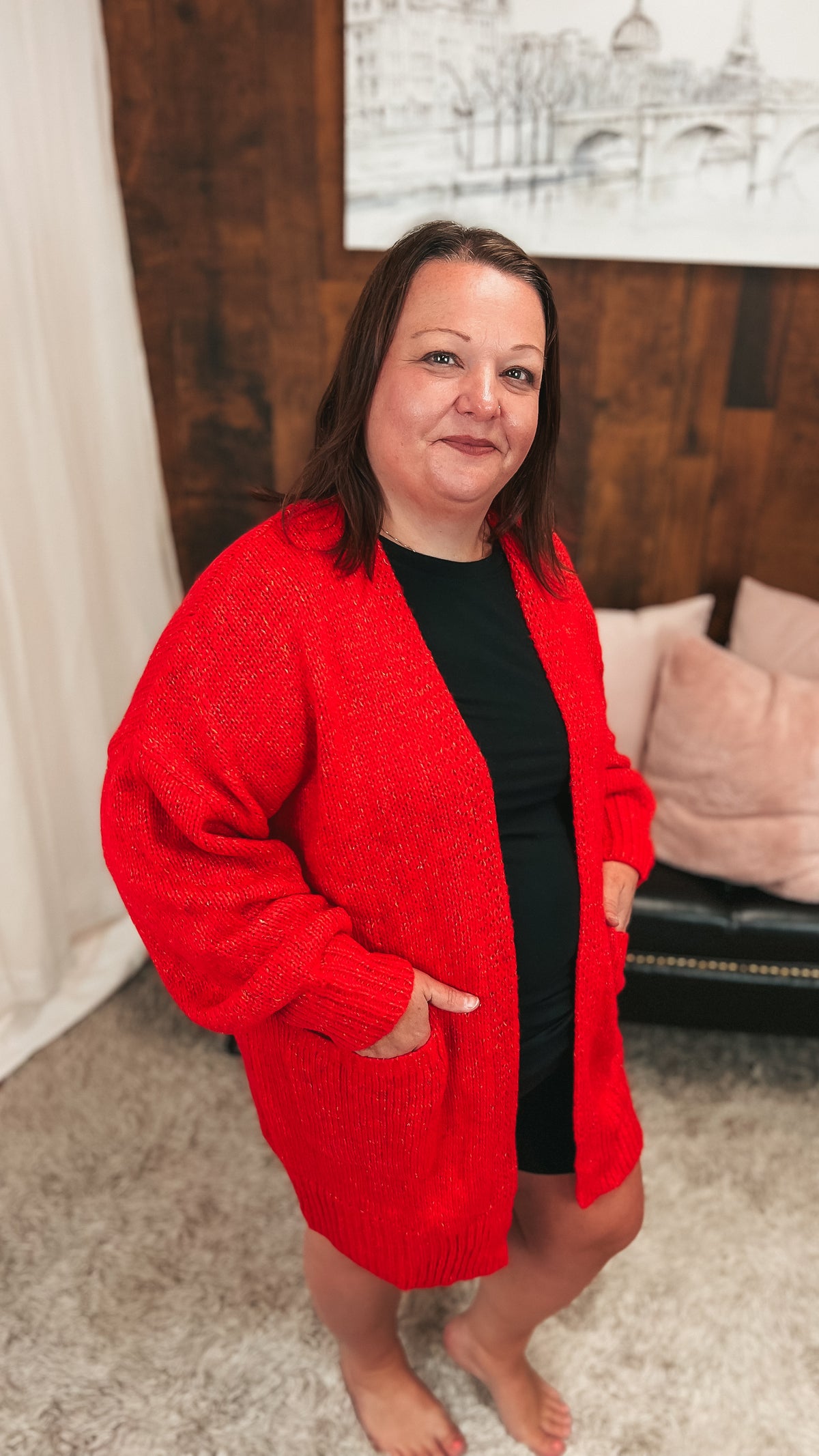 Cara Knit Cardigan | Red