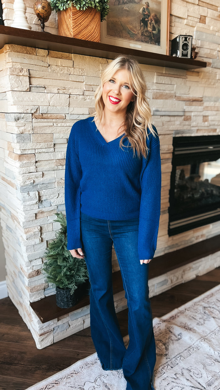 Allie Knit Sweater | Cobalt Blue