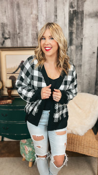 Kristen Checkered Cardigan