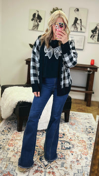 Kristen Checkered Cardigan