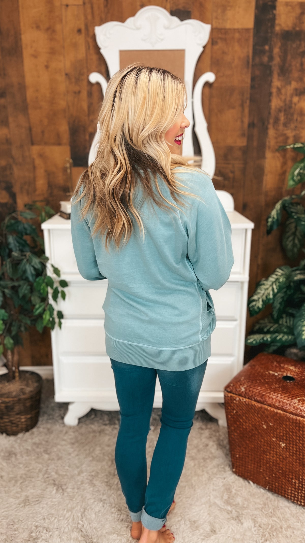 Lori Pocket Sweater: Ash Blue