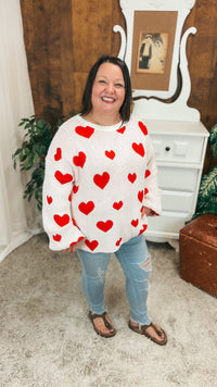 Coralee Knit Heart Sweater