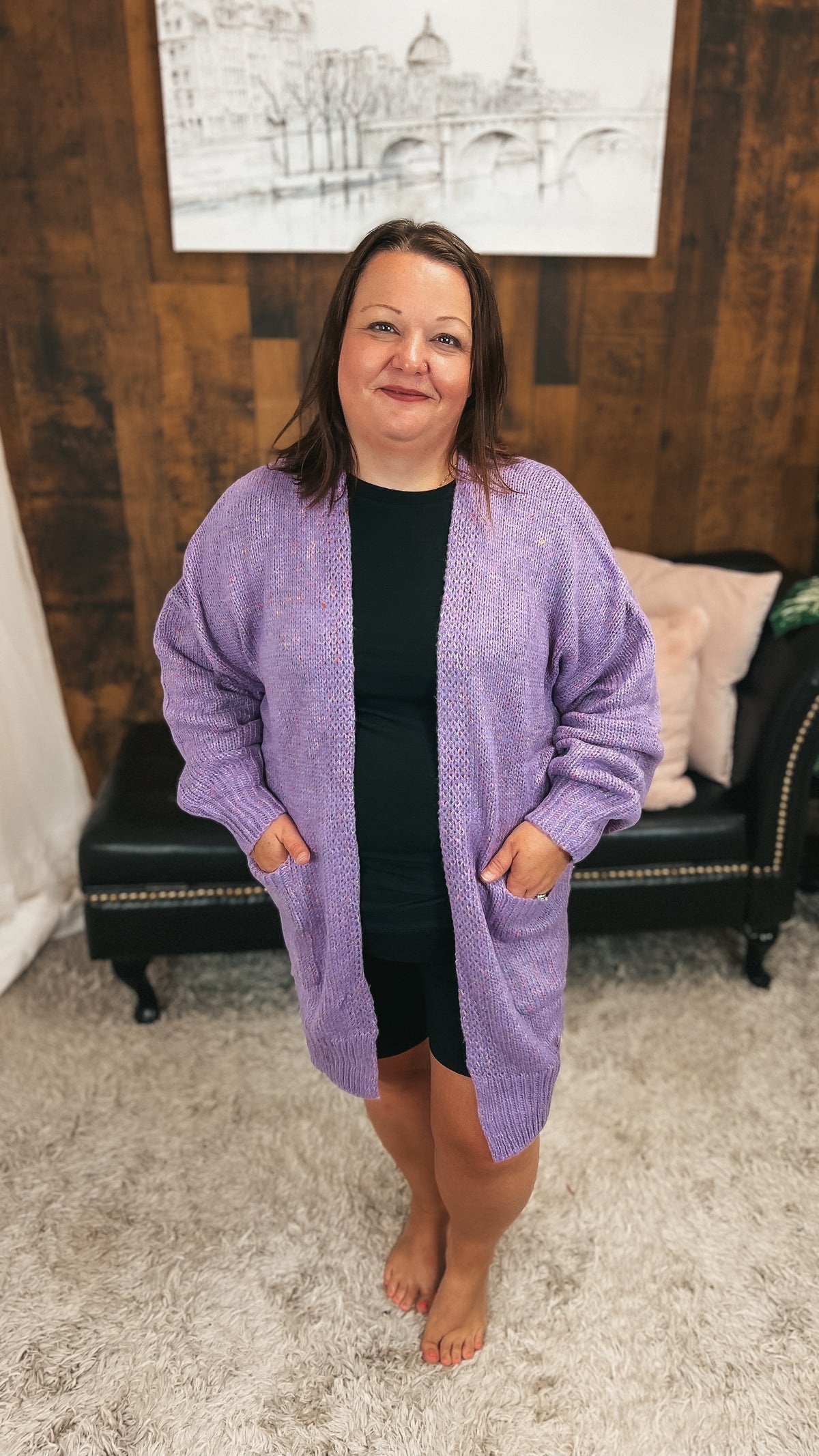 Cara Knit Cardigan | Purple