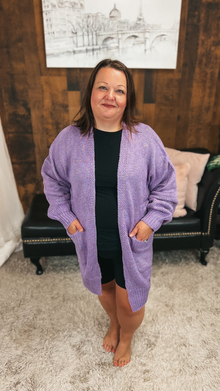 Cara Knit Cardigan | Purple