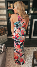 Madison Floral Maxi Dress: Neon