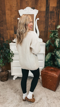 Crystal Floral Knit Cardigan | Beige | One Size