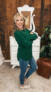 Scarlett Knit Sweater: Dark Green