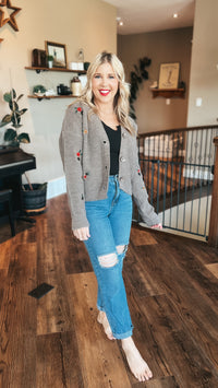 Jillian Floral Knit Cardigan | One Size