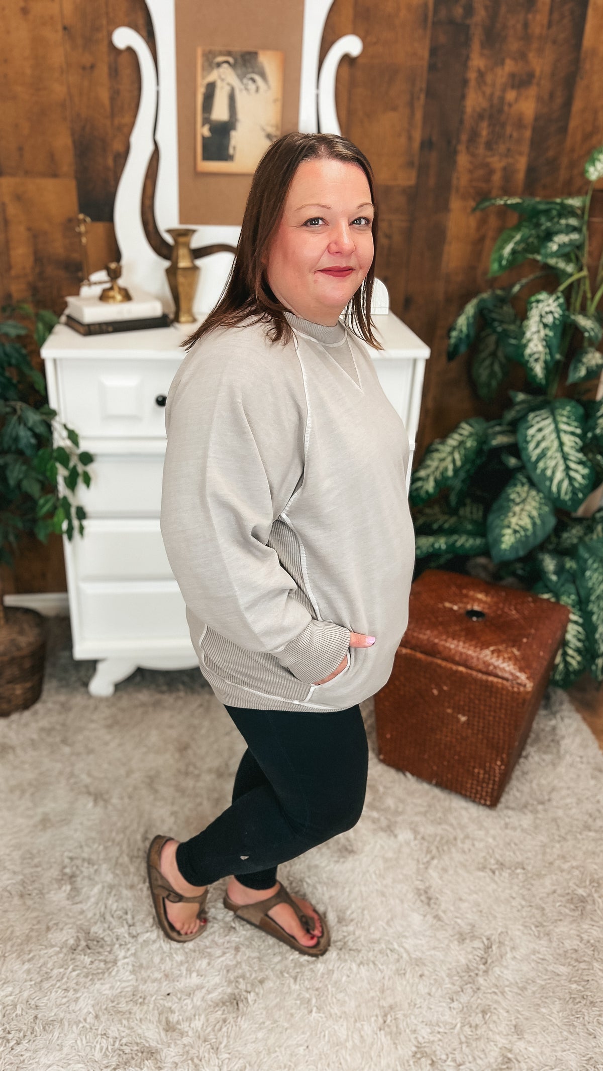 Lori Pocket Sweater: Ash Mocha