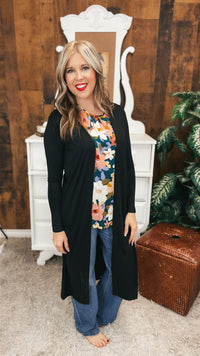 Becca Duster Cardigan | Black